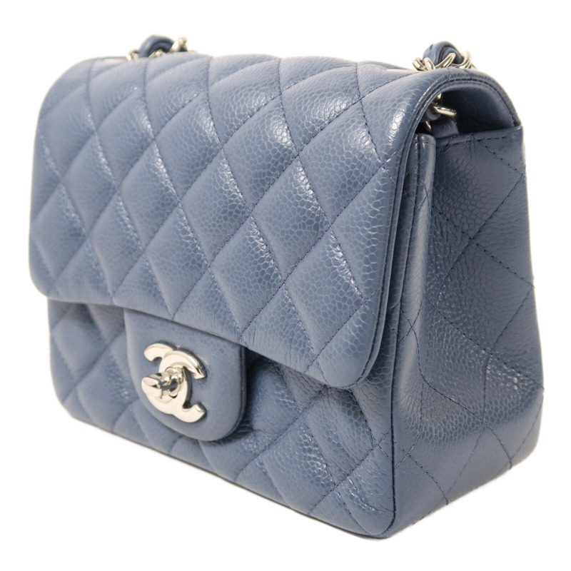 CHANEL 牛皮皮革Mini Classic 17銀扣鏈帶肩背袋-2
