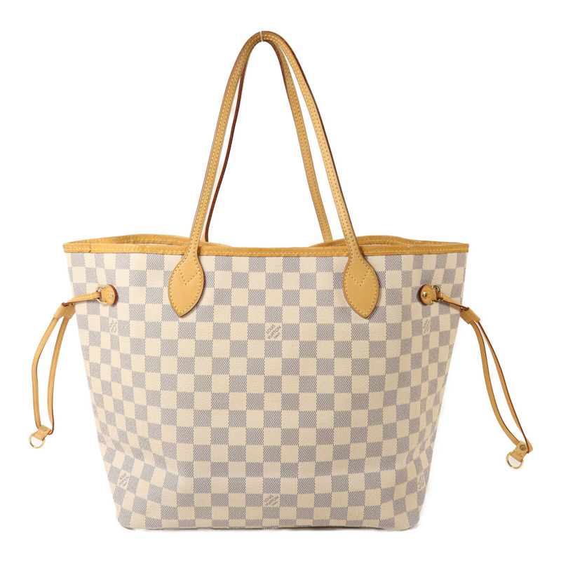LOUIS VUITTON Damier Azur Neverfull MM金扣手挽袋-1