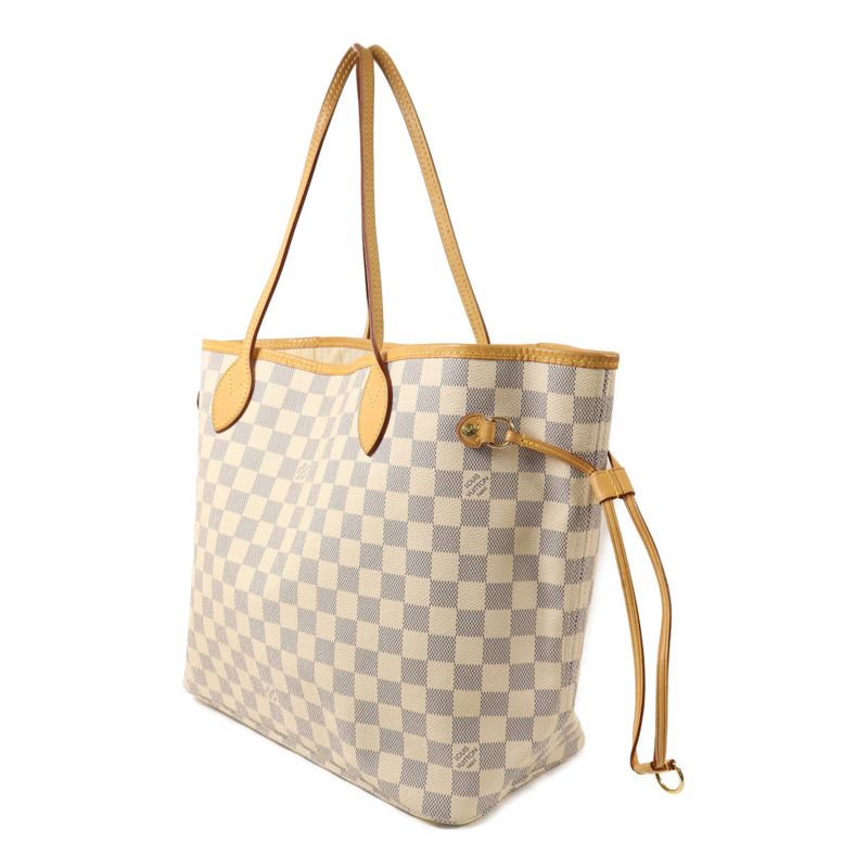 LOUIS VUITTON Damier Azur Neverfull MM金扣手挽袋-2