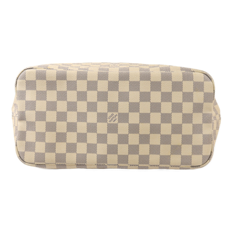 LOUIS VUITTON Damier Azur Neverfull MM金扣手挽袋-3