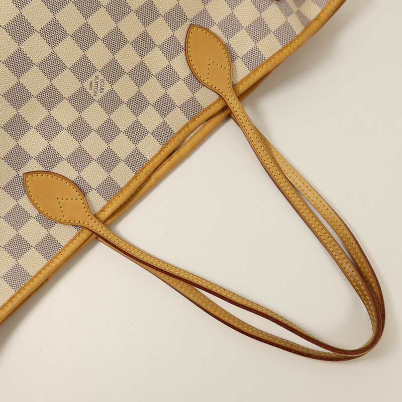 LOUIS VUITTON Damier Azur Neverfull MM金扣手挽袋-7