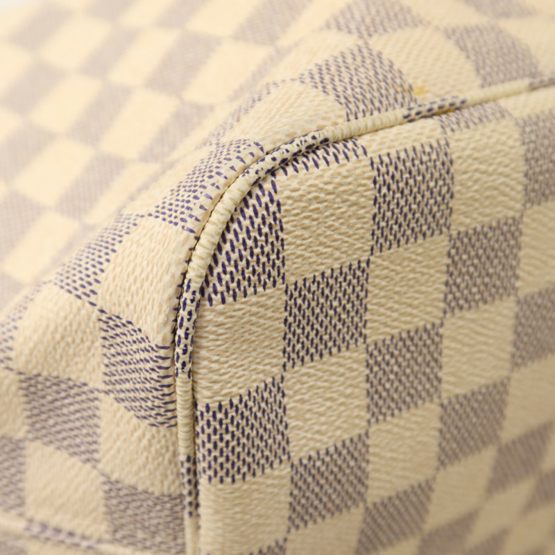 LOUIS VUITTON Damier Azur Neverfull MM金扣手挽袋-10