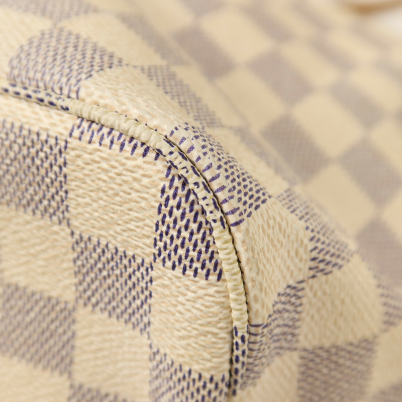 LOUIS VUITTON Damier Azur Neverfull MM金扣手挽袋-13