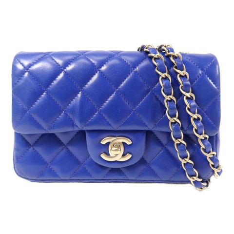 CHANEL 羊皮皮革Mini Classic 20金扣鏈帶肩背袋