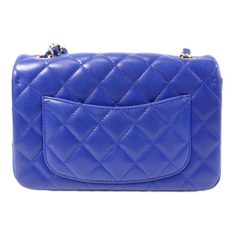 CHANEL 羊皮皮革Mini Classic 20金扣鏈帶肩背袋-1