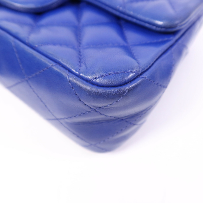 CHANEL 羊皮皮革Mini Classic 20金扣鏈帶肩背袋-10