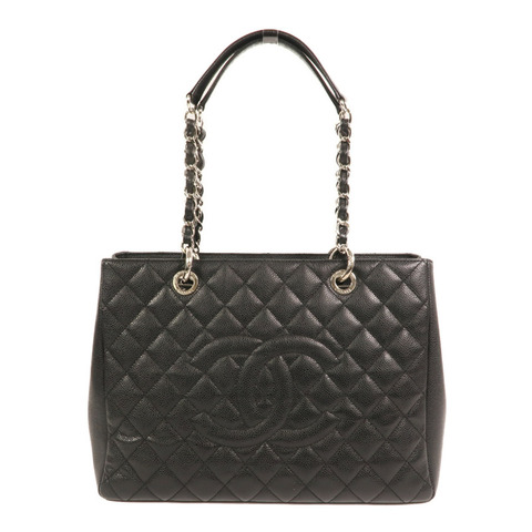 CHANEL 牛皮皮革GST Grand Shopping Tote Bag金扣鏈帶肩背袋