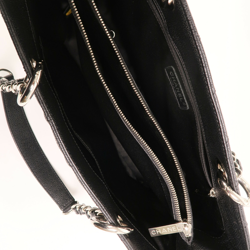CHANEL 牛皮皮革GST Grand Shopping Tote Bag金扣鏈帶肩背袋-4