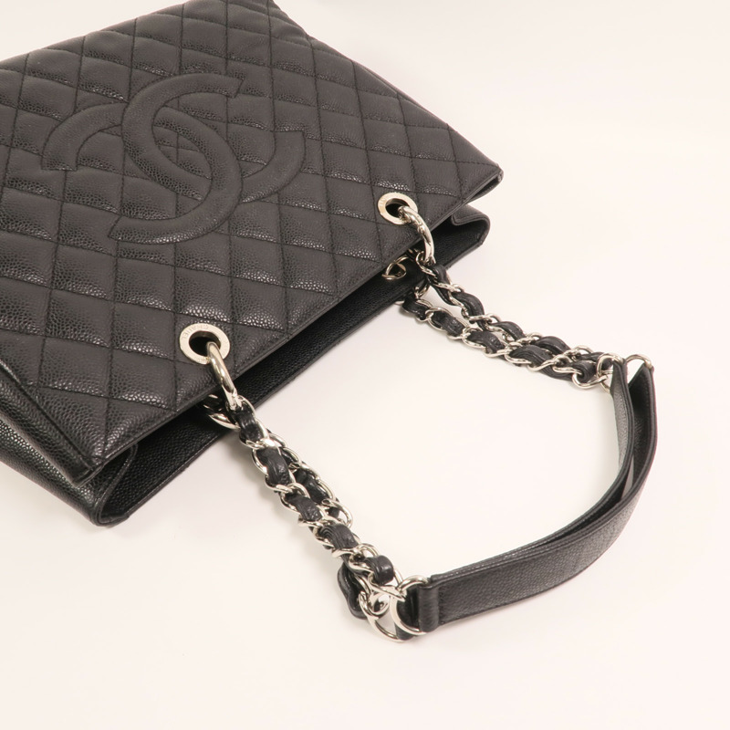 CHANEL 牛皮皮革GST Grand Shopping Tote Bag金扣鏈帶肩背袋-7