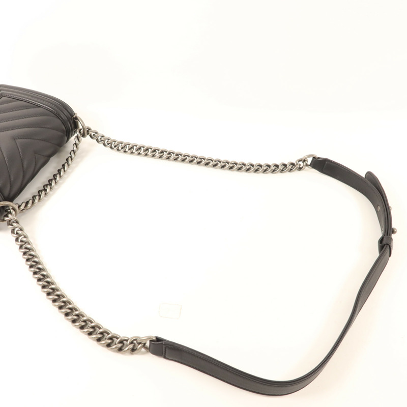 CHANEL 牛皮皮革Boy 20鏈帶肩背袋-7