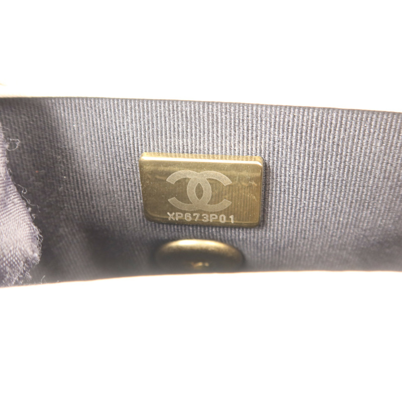 CHANEL 羊皮皮革Chain Shoulder金扣鏈帶肩背袋-6