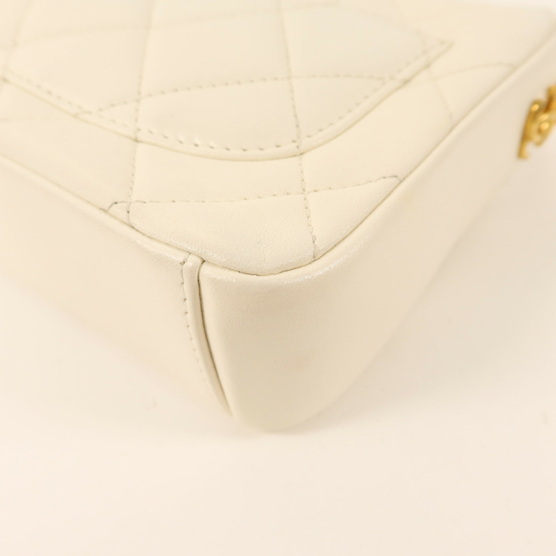 CHANEL 羊皮皮革Chain Shoulder金扣鏈帶肩背袋-13