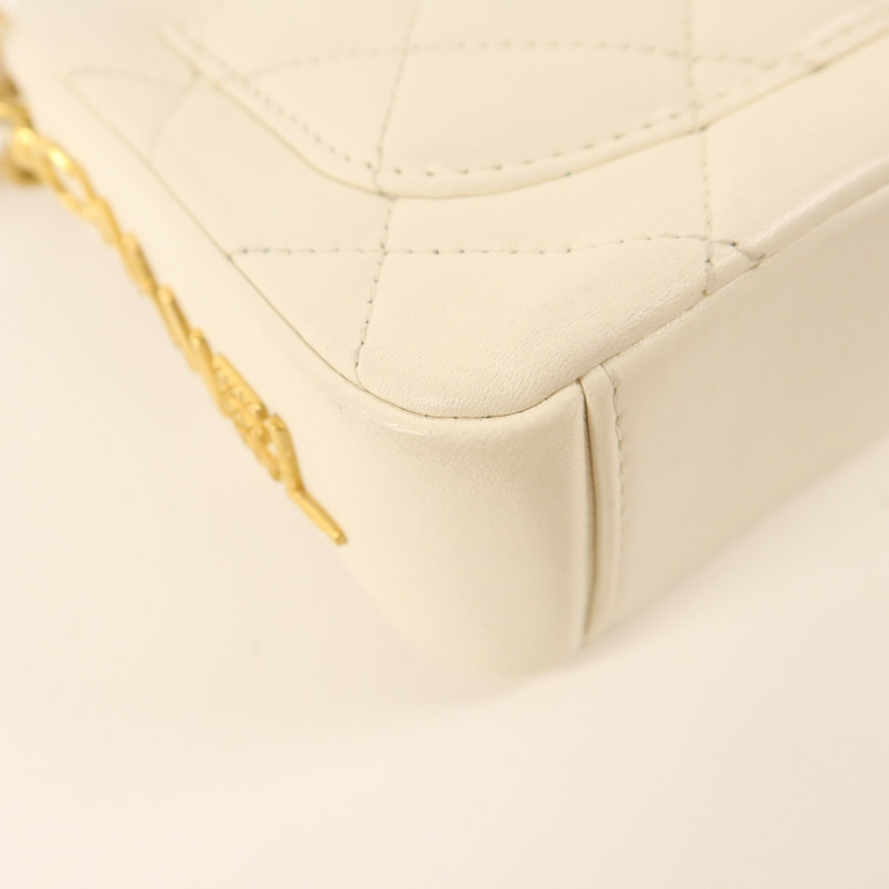 CHANEL 羊皮皮革Chain Shoulder金扣鏈帶肩背袋-14