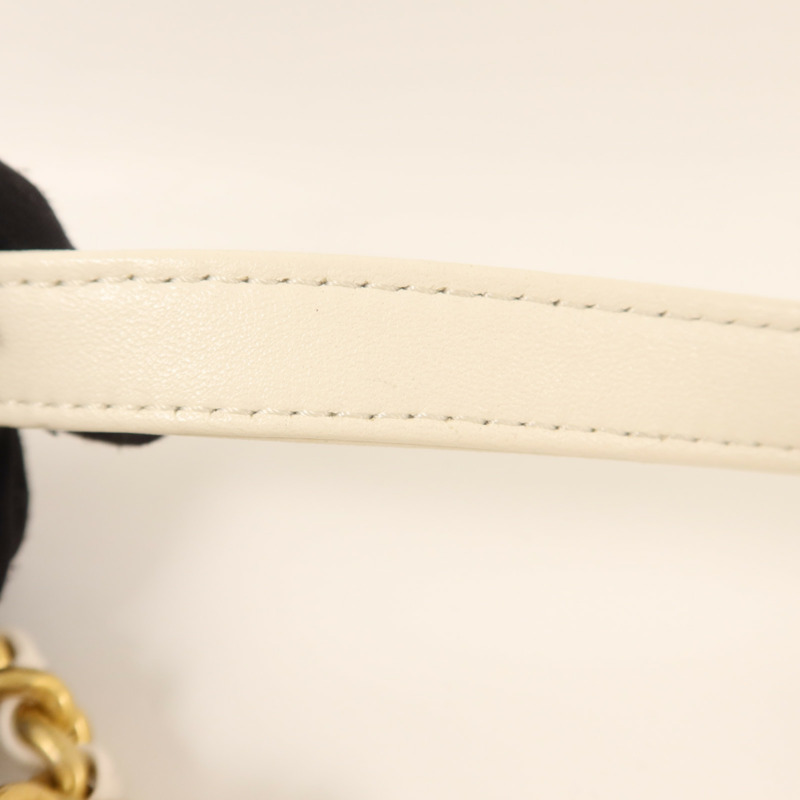 CHANEL 羊皮皮革Chain Shoulder金扣鏈帶肩背袋-17