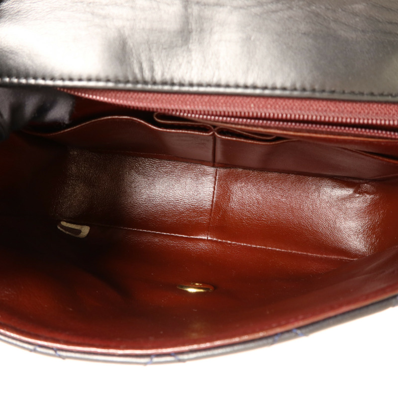 CHANEL 牛皮皮革Vintage Classic Flap Bag金扣鏈帶肩背袋-4