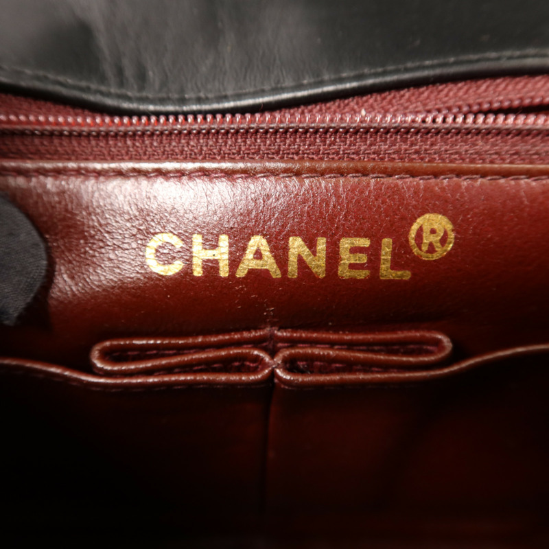 CHANEL 牛皮皮革Vintage Classic Flap Bag金扣鏈帶肩背袋-5