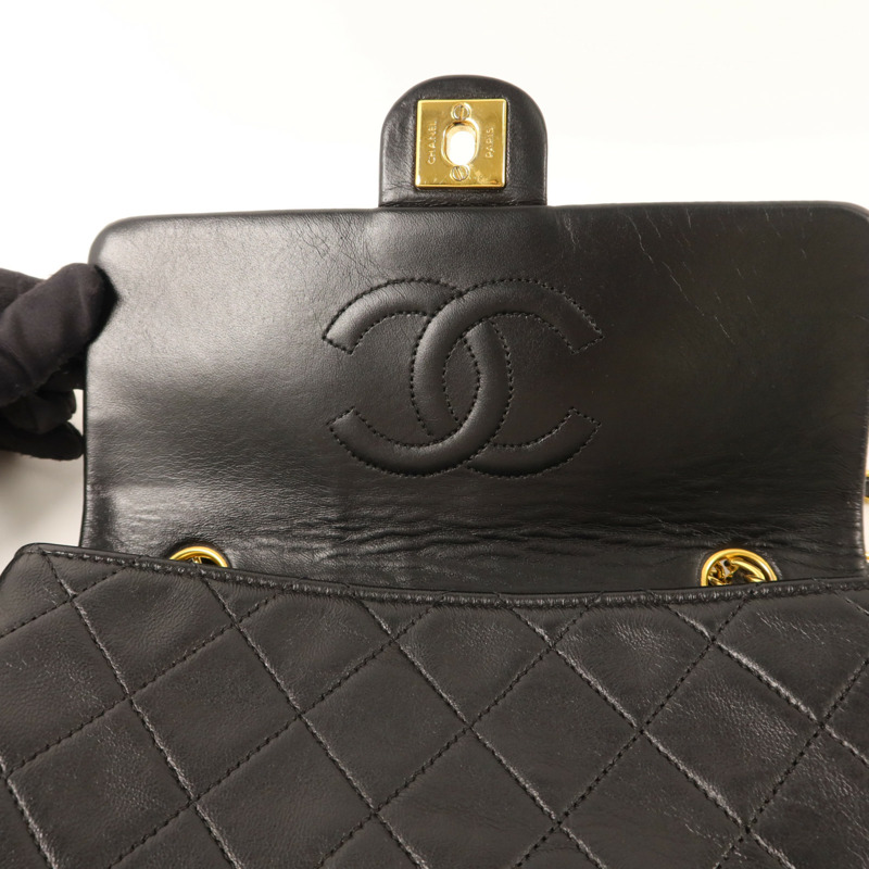 CHANEL 牛皮皮革Vintage Classic Flap Bag金扣鏈帶肩背袋-11