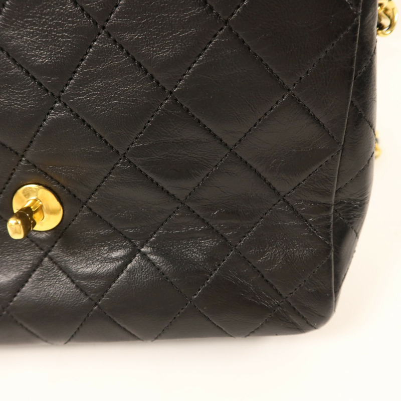 CHANEL 牛皮皮革Vintage Classic Flap Bag金扣鏈帶肩背袋-17