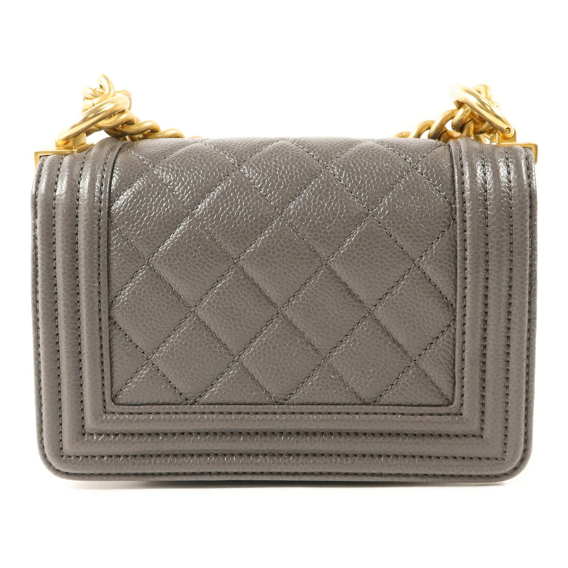 CHANEL 牛皮皮革Mini Boy金扣鏈帶肩背袋-1