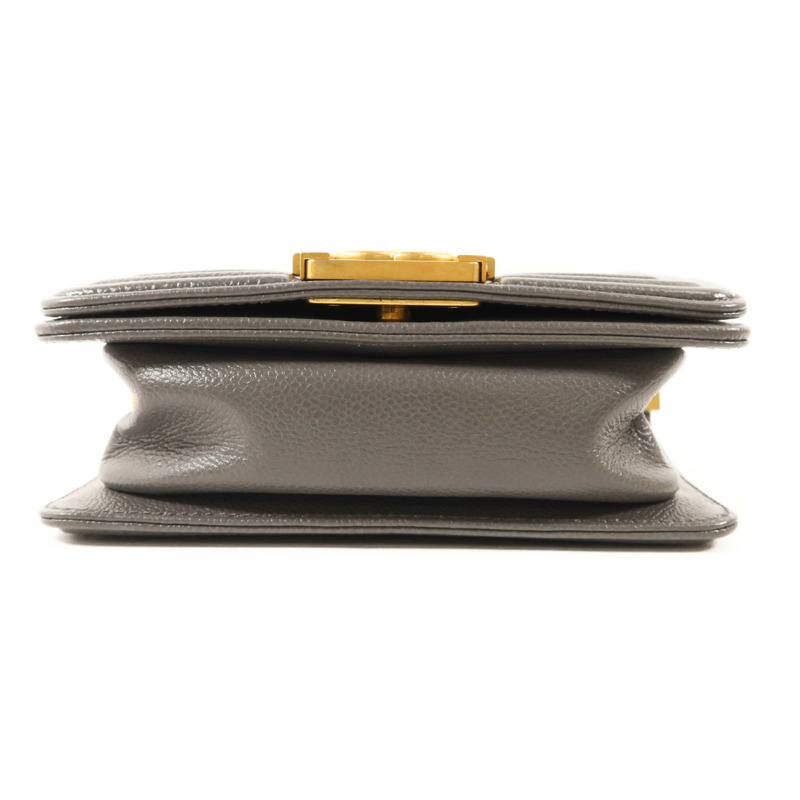 CHANEL 牛皮皮革Mini Boy金扣鏈帶肩背袋-3