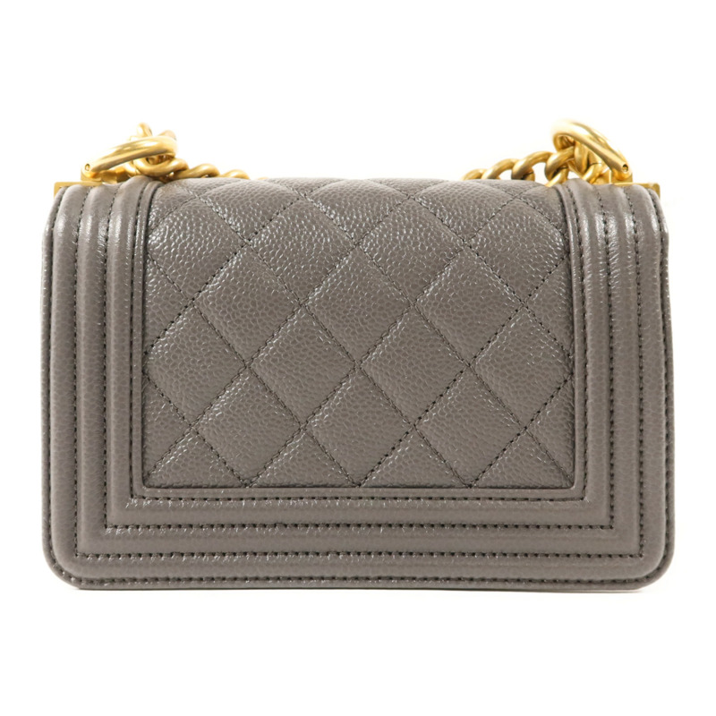 CHANEL 牛皮皮革Mini Boy金扣鏈帶肩背袋-1