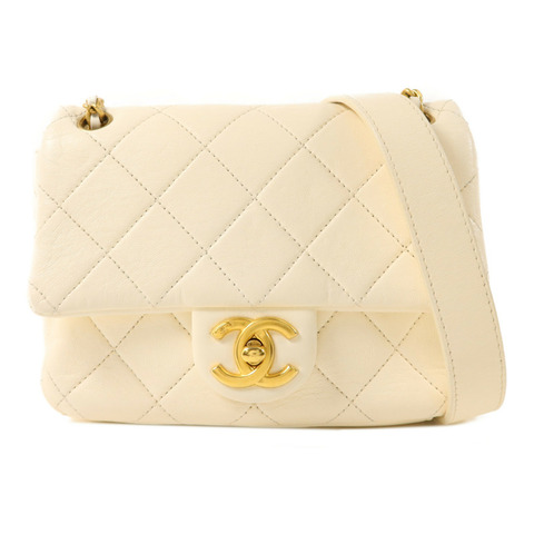 CHANEL 牛皮皮革Chain Shoulder金扣鏈帶肩背袋