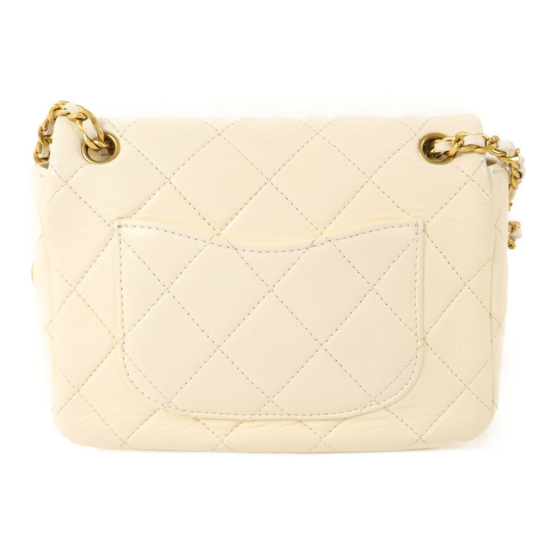 CHANEL 牛皮皮革Chain Shoulder金扣鏈帶肩背袋-1