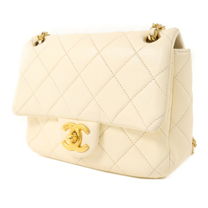 CHANEL 牛皮皮革Chain Shoulder金扣鏈帶肩背袋-2