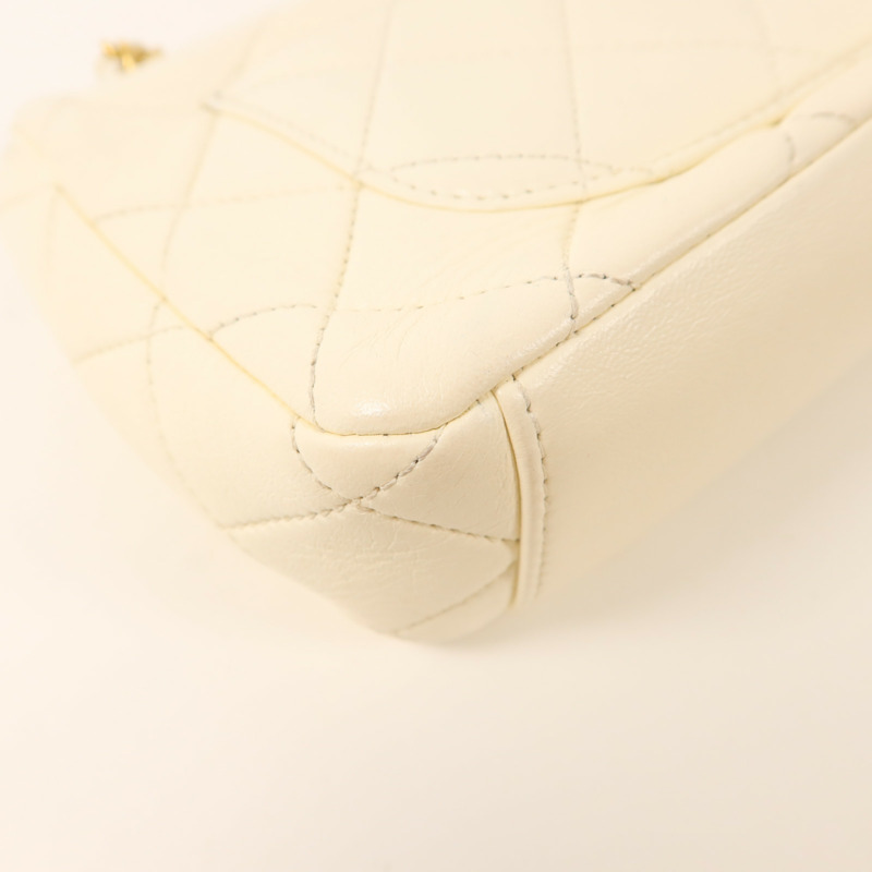 CHANEL 牛皮皮革Chain Shoulder金扣鏈帶肩背袋-13