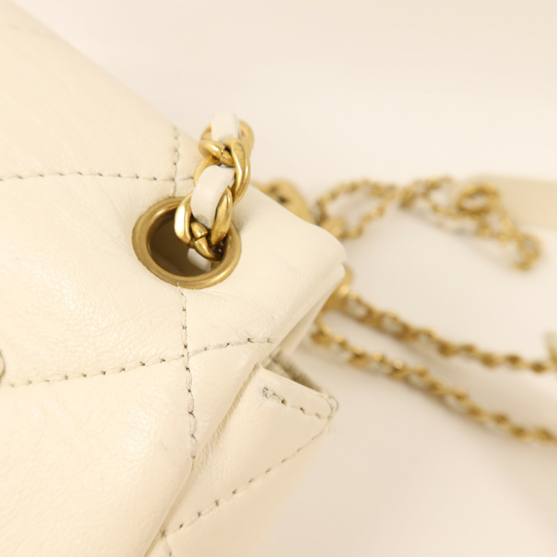 CHANEL 牛皮皮革Chain Shoulder金扣鏈帶肩背袋-14