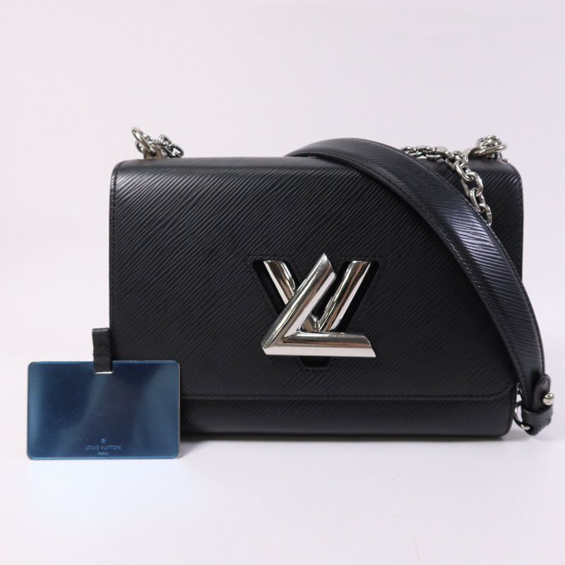 LOUIS VUITTON Epi Twist MM銀扣鏈帶肩背袋-9