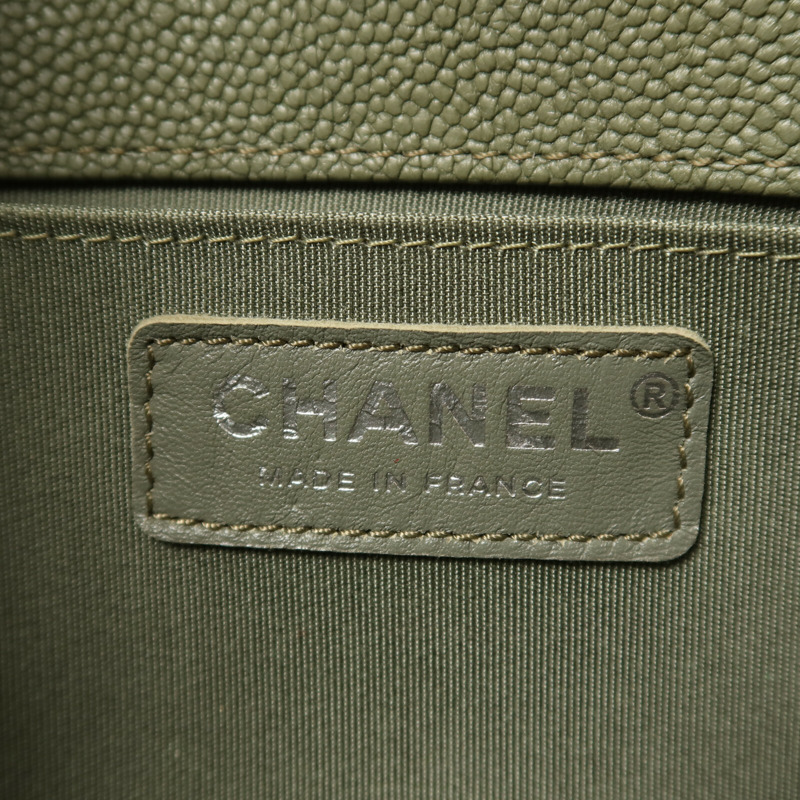 CHANEL 牛皮皮革Boy 25銀扣鏈帶肩背袋-5