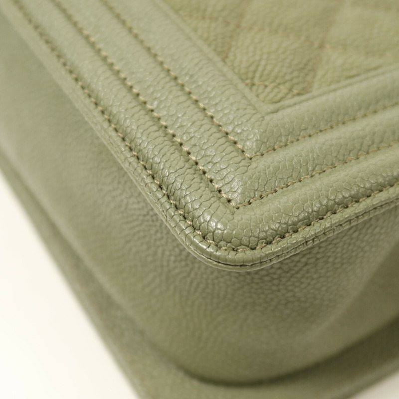 CHANEL 牛皮皮革Boy 25銀扣鏈帶肩背袋-13