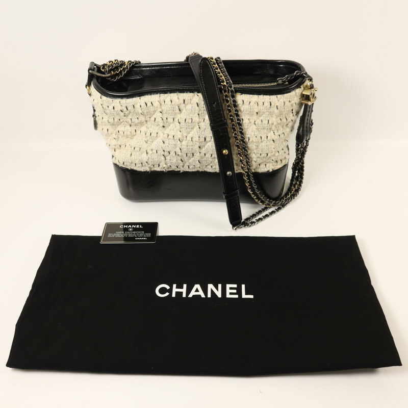 CHANEL Tweed Gabrielle Medium鏈帶肩背袋-9