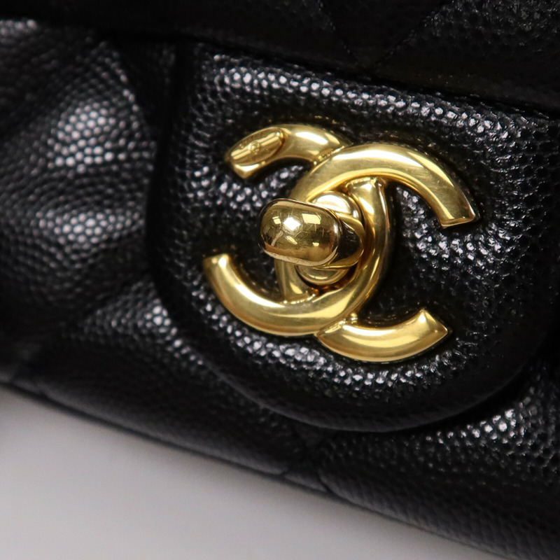 CHANEL 牛皮皮革Mini Flap Bag金扣鏈帶肩背袋-6