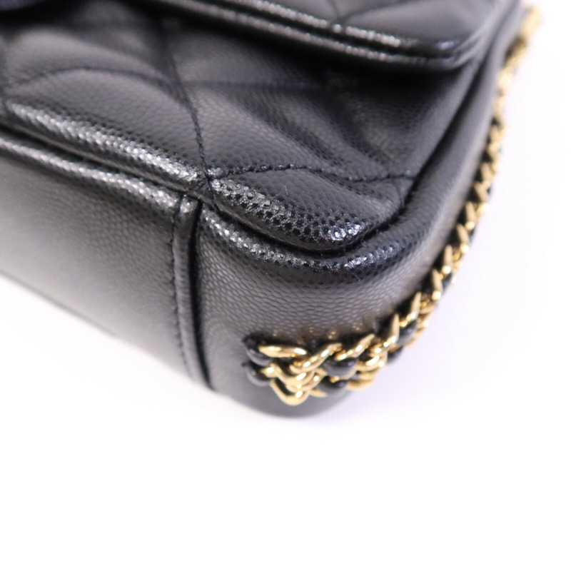 CHANEL 牛皮皮革Mini Flap Bag金扣鏈帶肩背袋-8