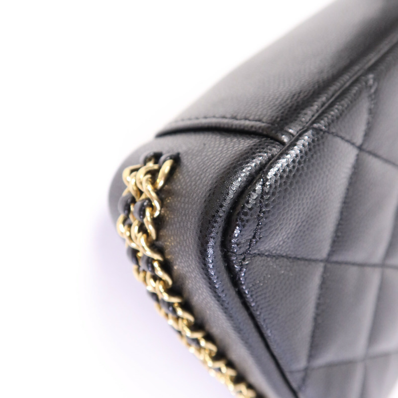 CHANEL 牛皮皮革Mini Flap Bag金扣鏈帶肩背袋-12