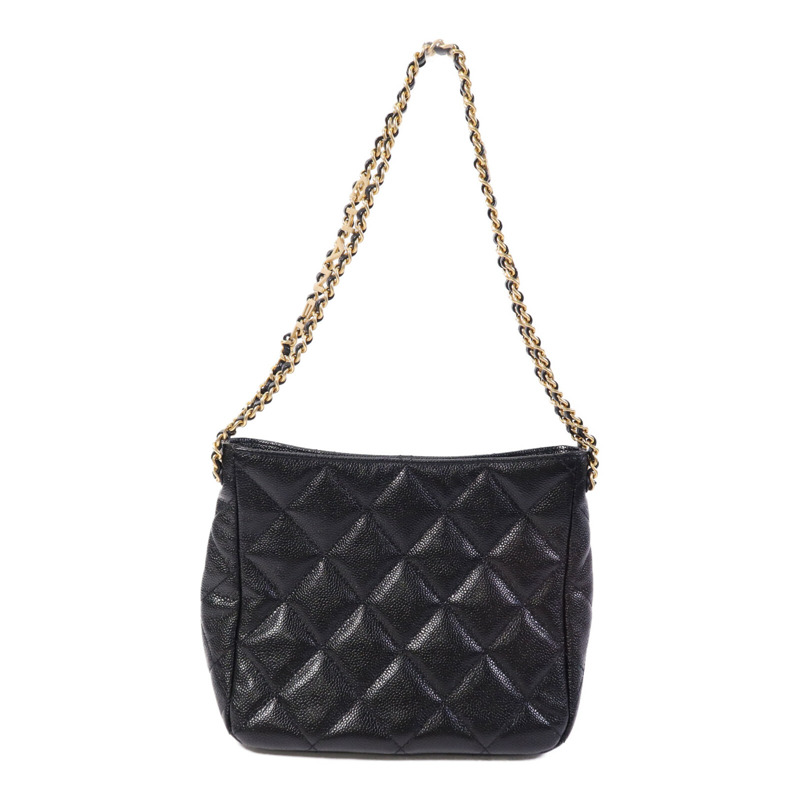 CHANEL 牛皮皮革Hobo Bag金扣鏈帶肩背袋-1