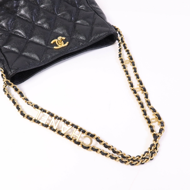 CHANEL 牛皮皮革Hobo Bag金扣鏈帶肩背袋-8