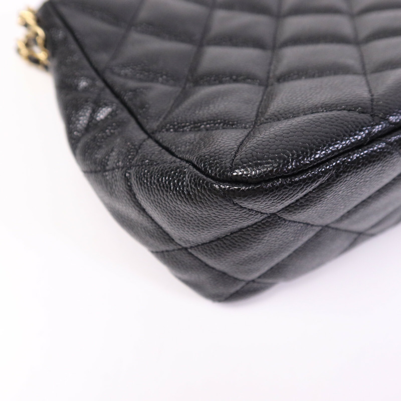 CHANEL 牛皮皮革Hobo Bag金扣鏈帶肩背袋-13