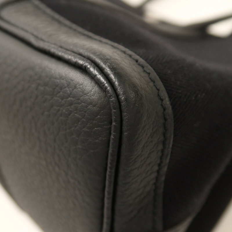 HERMES 帆布Garden Party TPM銀扣手挽袋Noir-13