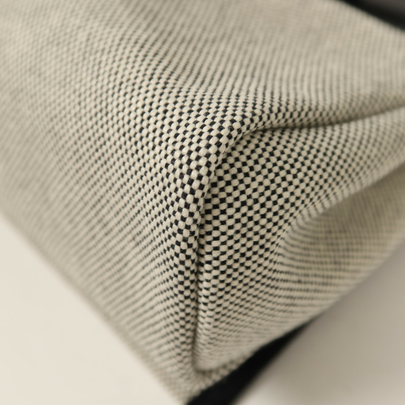 HERMES Toile H帆布Mini Herbag金扣肩背袋Noir-10