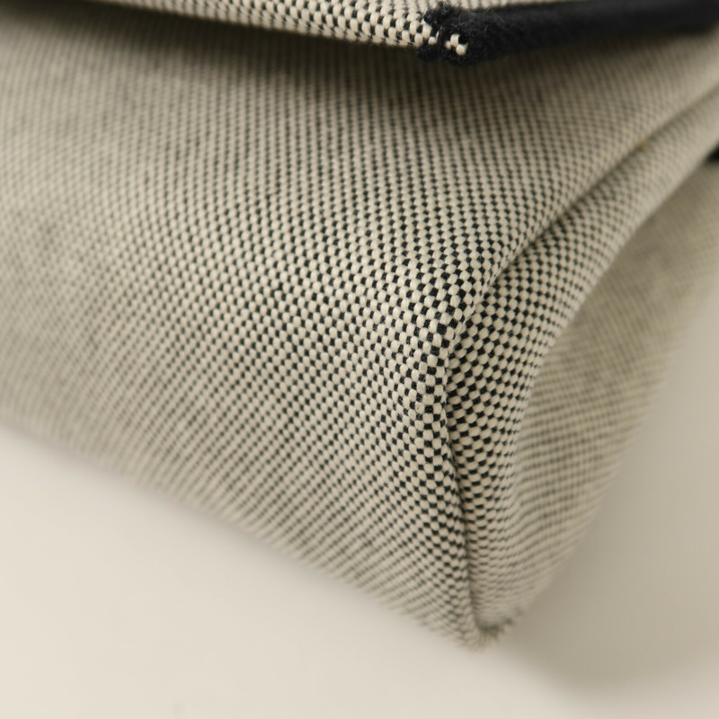 HERMES Toile H帆布Mini Herbag金扣肩背袋Noir-12