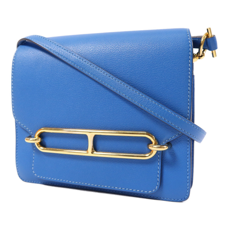 HERMES Evercolor皮革Mini Roulis金扣肩背袋Blue Zanzibar-2