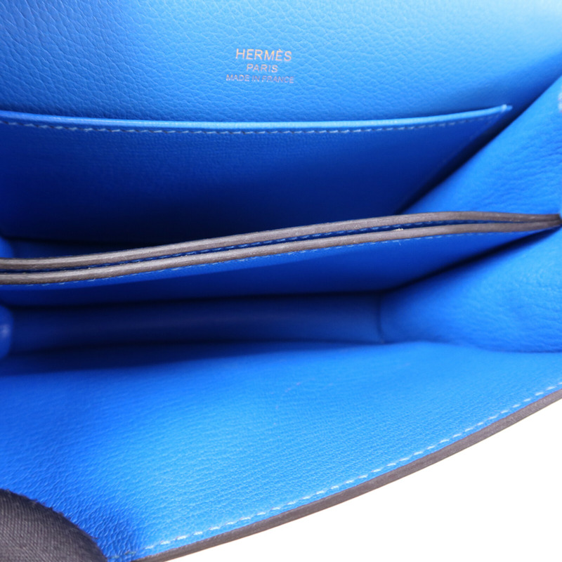 HERMES Evercolor皮革Mini Roulis金扣肩背袋Blue Zanzibar-4