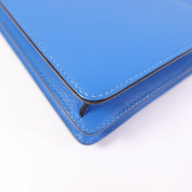 HERMES Evercolor皮革Mini Roulis金扣肩背袋Blue Zanzibar-12