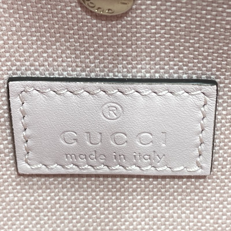 GUCCI 古馳 815118 GG標誌小水桶包 粉紅色 GG 圖案塗層布料-19
