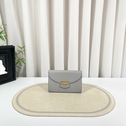 nj spy Celine賽琳 灰色短款錢包 內裡乾淨整潔 卡位多 容量大 有拉鏈隔層