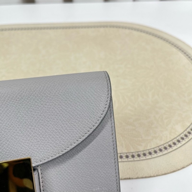 nj spy Celine賽琳 灰色短款錢包 內裡乾淨整潔 卡位多 容量大 有拉鏈隔層-13