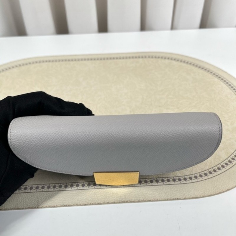 nj spy Celine賽琳 灰色短款錢包 內裡乾淨整潔 卡位多 容量大 有拉鏈隔層-15